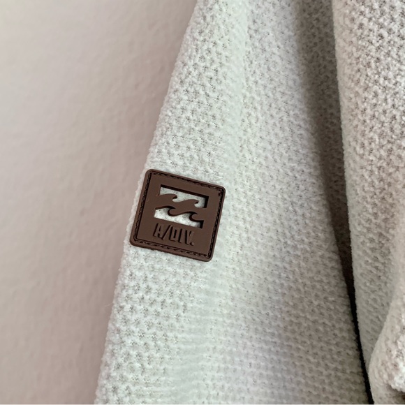 Billabong A/Div Oatmeal Boundary Mock Neck Fleece Pullover Half Zip Jacket - Picture 7 of 11